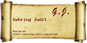 Gehring Judit névjegykártya